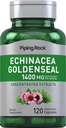 Piping Rock Echinacea Goldenseal Capsules | 1400mg | 120 Capsule Vegetariani | Non OGM, Gluten Free Supplement