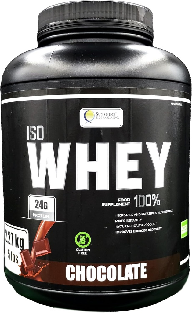 IsoWhey Protein Powder 5lb (2.27kg), Proteina del siero di latte filtrata per mantenere e aumentare la massa muscolare magra in un corpo magro forte (Chocolate)