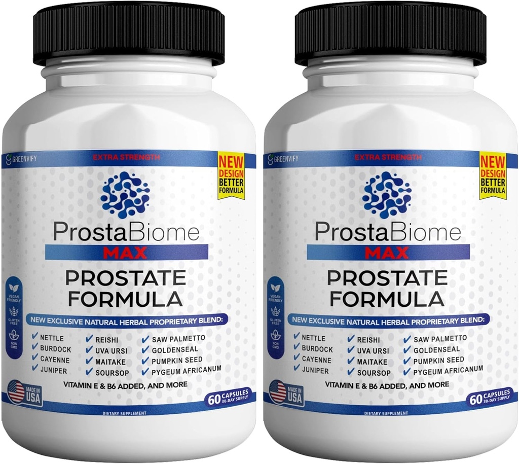ProstaBiome Max Prostate Support Formula, Natural Herbal Blend with Saw Palmetto, 60 Capsule, 30-Day Supply (2)