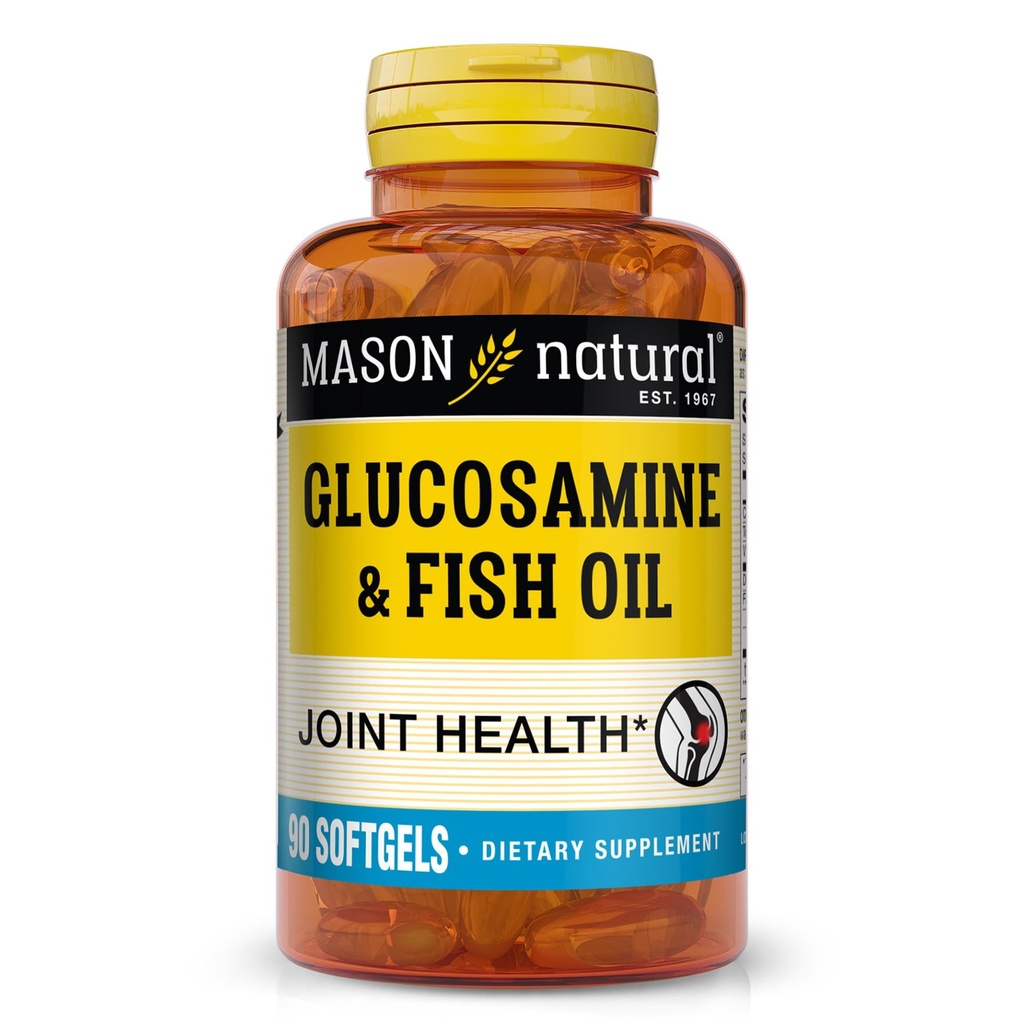 MASON Glucosamina NATURAL & Fish Oil Supplement con DHA & Omega 3 per Joint & Muscle Support, 1 mese di fornitura Softgel Pills