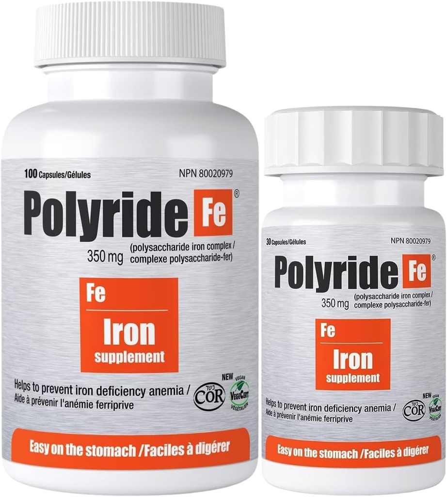 Complesso di ferro di Polysaccharide, Anemia di carenza, Facile sulla Stomach con il supporto energetico e 150 mg di ferro elementare, | 350 mg - 100 capsule