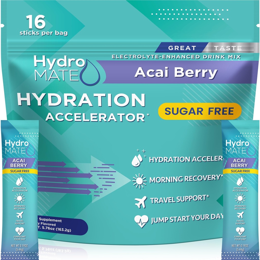 Idrazione senza zucchero Imballaggio senza zucchero Acai Berry HydroMATE 16 Sticks