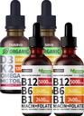 NUSAVA Vitamina B12 Gocce liquide e fragola aromatizzata D3 K2 Bundle - Potenti vitamine liquide per cuore, giunto, energia, & supporto immunitario - Non OGM, senza glutine, 2pk Ciascun