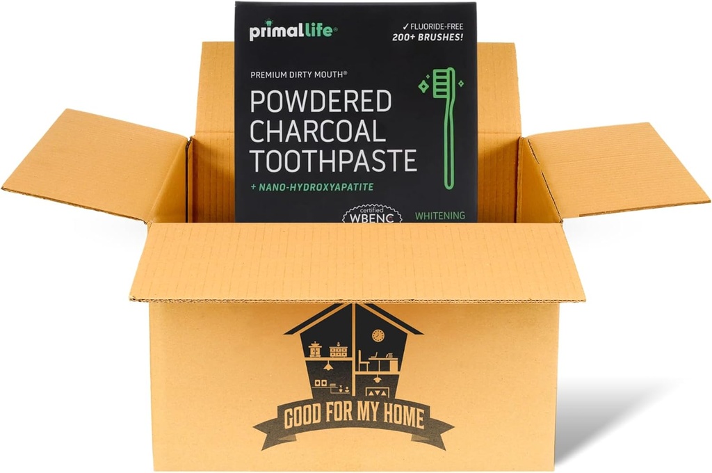 Organics 1 oz Toothpowder: Organic Vegan Blend, Kaolin & Bentonite Clay, Oli essenziali - Black Spearmint per 200+ Brushings. GFMH Box incluso.