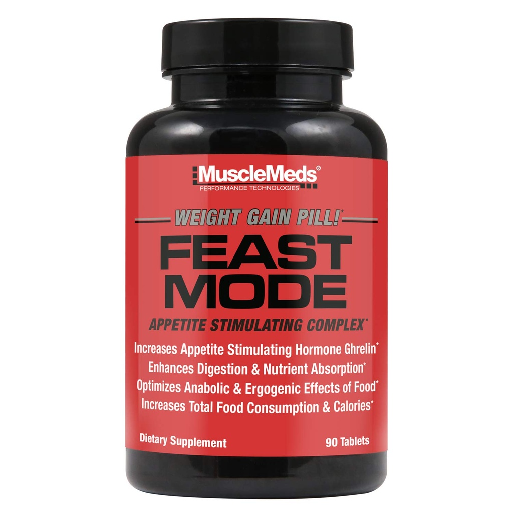 MuscleMeds Modalità di festa Appetite Stimulant Weight Gain Pillole Enzimi Digestivi Sicuro ed Efficace 90 Caps, Unflavored, 90 Conte