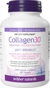Webber Naturals Collagen30 Antirughe, 2.500mg di Peptidi di collagene bioattivi per il consumo, 180 compresse, aiuta a ridurre le rughe profonde, linee sottili e stimola le cellule della pelle, non OGM, latticini e glutine