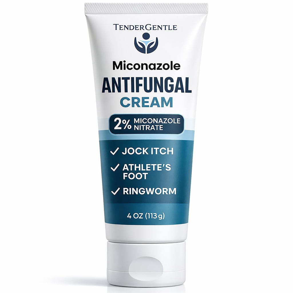 Crema antimicotico Miconazole per la pelle - 4 oz di Miconazole Nitrate per Jock Itch, Piede di Atleto, prurito, e Ringworm