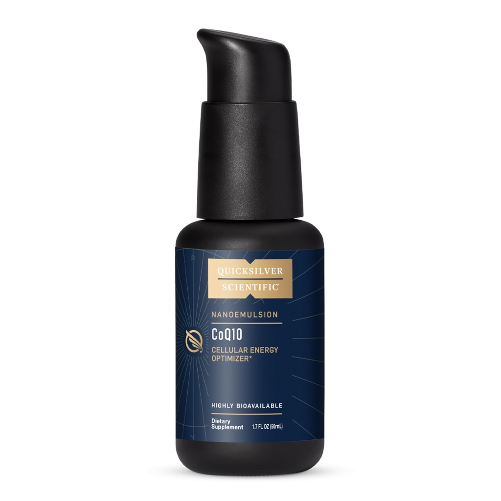 Quicksilver Scientific CoQ10 Nanoemulsion - Liposomal Coenzyme Q10 Supporto cardiovascolare e supplemento di energia cellulare - Assorbimento rapido liquido CoQ10 (1.7oz / 50ml)