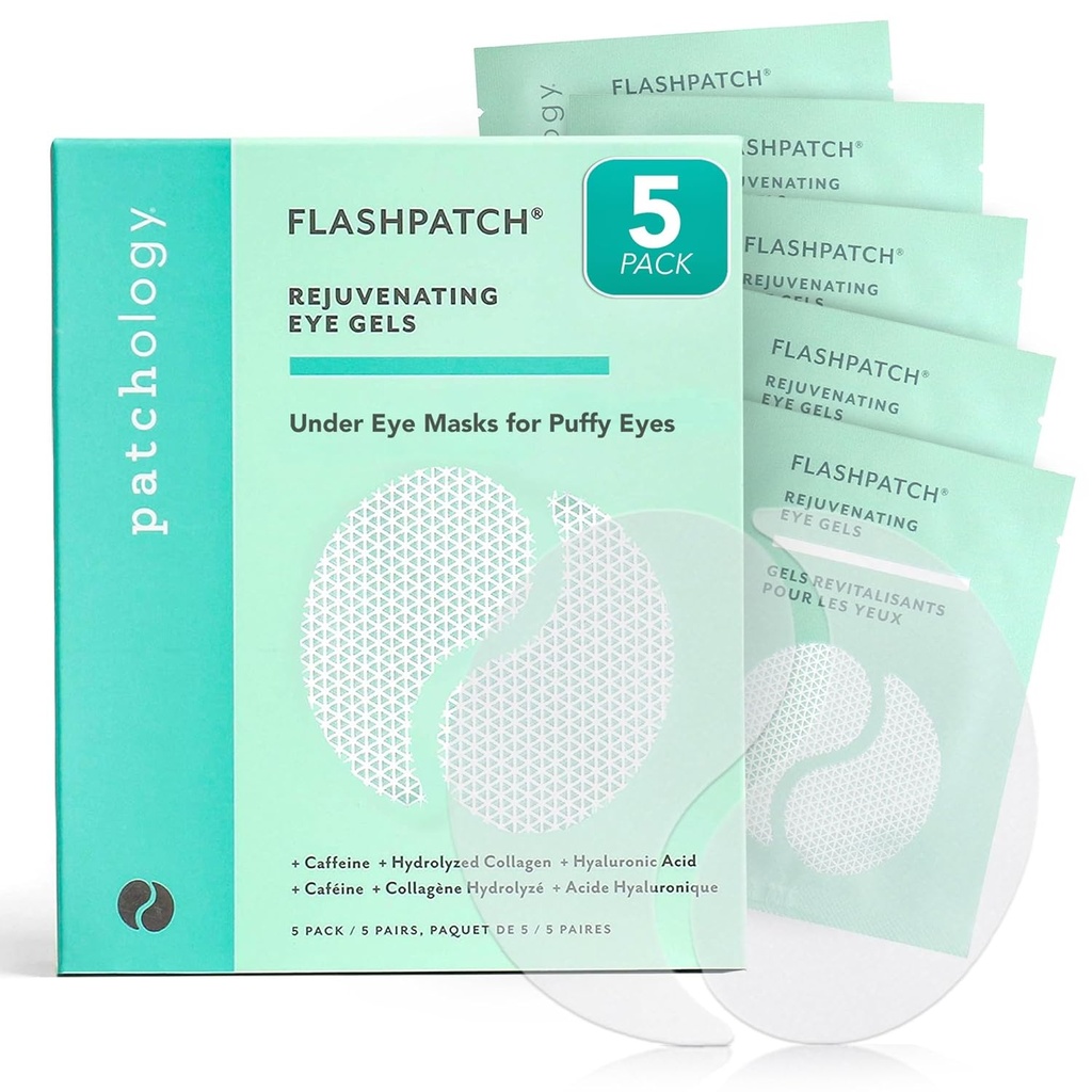 Patchology Under Eye Gel Patches – Maschere Natural Eye per Occhi Puffy, Cerchi Oscuri & Borse Occhiali, Trattamento per la cura della pelle rilassante per tutti i tipi di pelle, Beauty & Personal Care Essentials (5 coppie)
