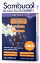 Sambucol Black Elderberry Capsules - Immune Avanzato, Vitamina C e Zinco, Elderberry Capsules, Integratore di Supporto Immune, Integratori Black Elderberry, Gluten Free, Facile da Ingoiare Capsule - 30 Conte