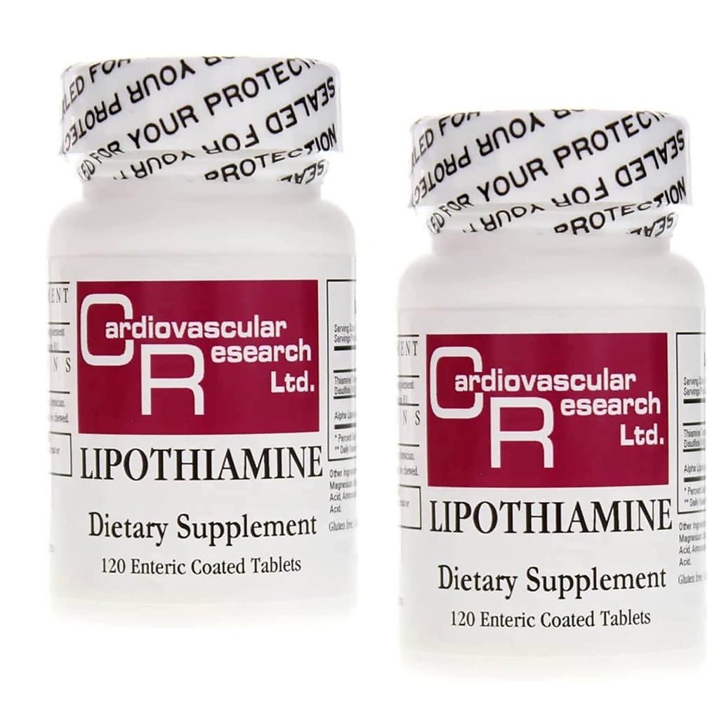 Ricerca cardiovascolare Lipothiamine B Supplemento 240 compresse - Vitamina B1 Ora con acido lipoico alfa - 2 X 120 Conte