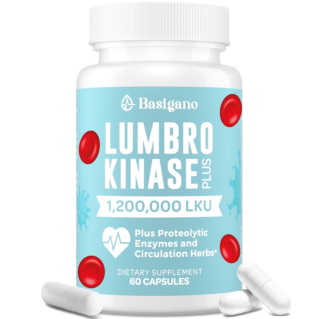 Lumbrokinase Supplemento, 1,2 Milioni di LKU - 120mg capsule, Potente Nattokinase alternativa con Proteolytic Enzymes e Herbal Blend