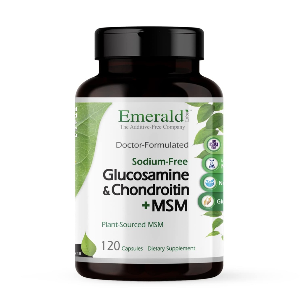 Emerald Labs Glucosamine & Chondroitin con MSM - Bone Health & Joint Health Supplement - Gluten-Free - 120 Capsule (30-Day Supply)