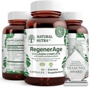 Natural Nutra RegenerAge Integratore completo per la salute della pelle con peptidi proteici, Ridurre i segni di stretch, Contribuisce la salute generale, Vitamina C, Estratto di vino rosso semolato, Senza glutine, 90 capsule.