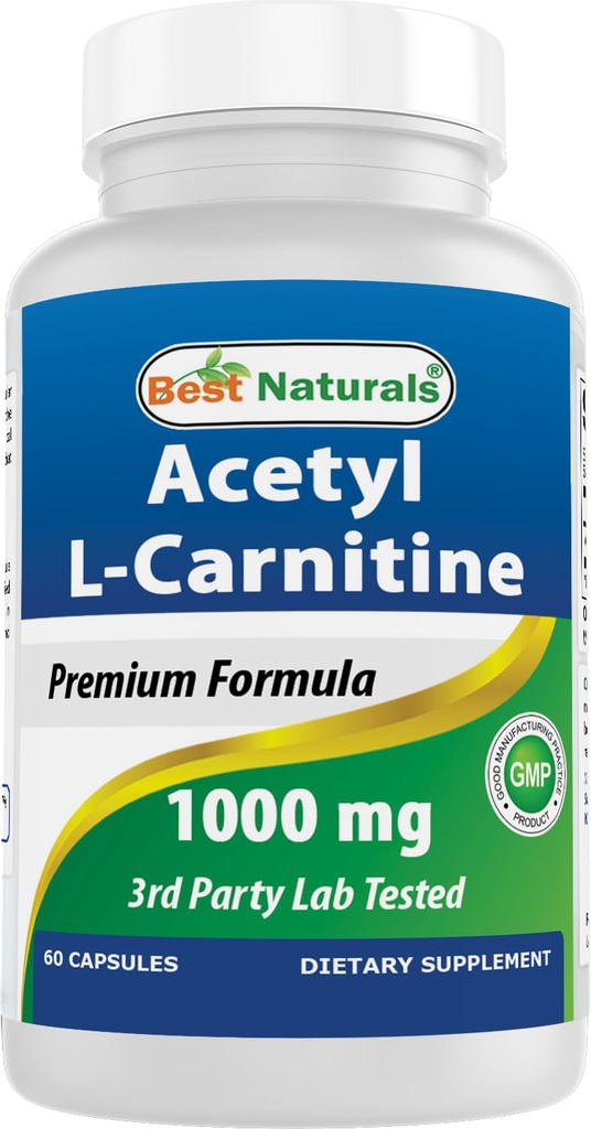 Migliore naturale Acetil L-carnitina 1000mg capsula, 60 conte