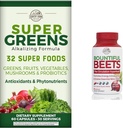 COUNTRY FARMS Super Greens frutta Probiotici vegetali Antiossidanti Phytonutrients Beet Root Nitric Oxide Circulation Immune Support Capsule