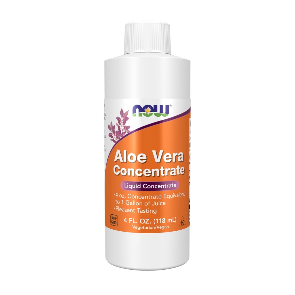NOW Integratori alimentari, Concentrato di Aloe Vera (40:1 Contiene polisaccaridi attivi), 4-Oncia