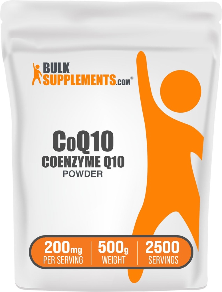 BulkSupplements.com Coenzyme Q10 Polvere - Coenzyme Q10 200mg supplemento, supplemento nutrizionale - Gluten Free, 200mg per porzione, 500g (1.1 lbs) (pacchetto di 1)