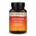 Dr. Mercola Vitamine D3 & K2 - Supporta Immune, Cervello, Cardiovascolare, Respiratorio & Bone Salute - OGM-Free, Gluten-Free & Soy-Free - 30 Capsule (30 Serve)