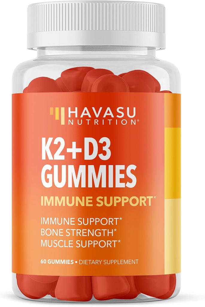 HAVASU NUTRITION Vitamina D3 K2 Gummies, lampone, 60ct