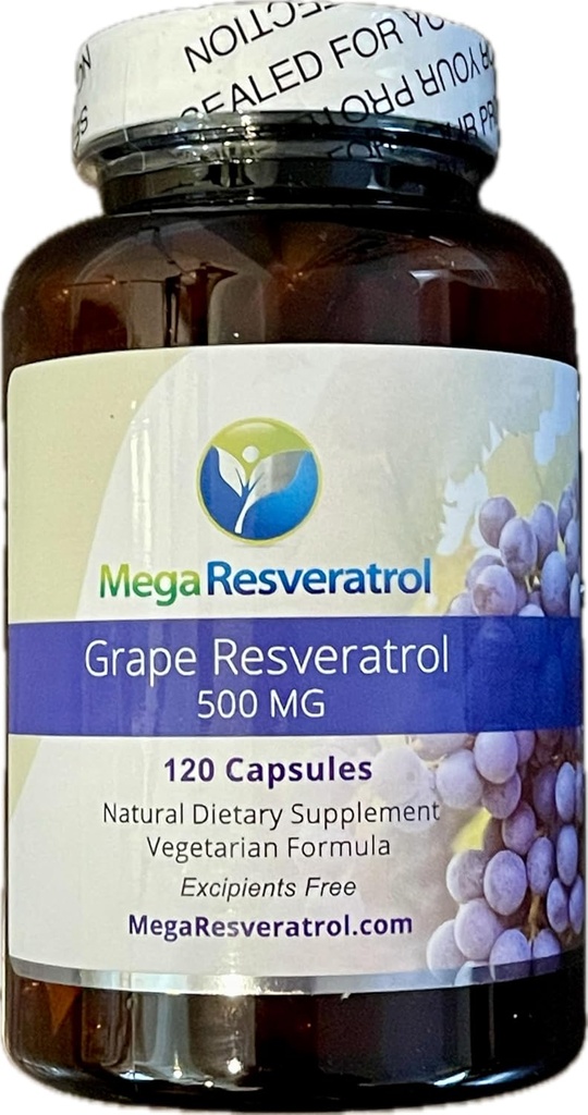 Mega Resveratrolo pelle rossa, Piceid Resveratrolo, Water-Soluble/High Absorption/Boosts Nitric Oxide. 500mg per capsula. Purity Certified. Ingredienti tossici “inattivi”. Keto, Vegan, Non OGM.