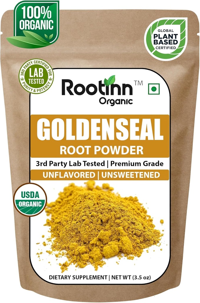 Polvere d'oro - 3.5 oz, 100 Serve *Lab Tested/USDA Organic* Pure Natural Goldenseal Root Powder Supplement