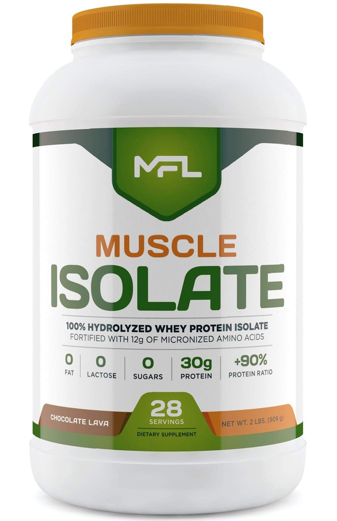 MFL 100% Isolare Protein l 30g di Proteine l 12g Aminoacidi l Keto Friendly l Carbi bassi l 2 lbs. (Chocolate Lava)