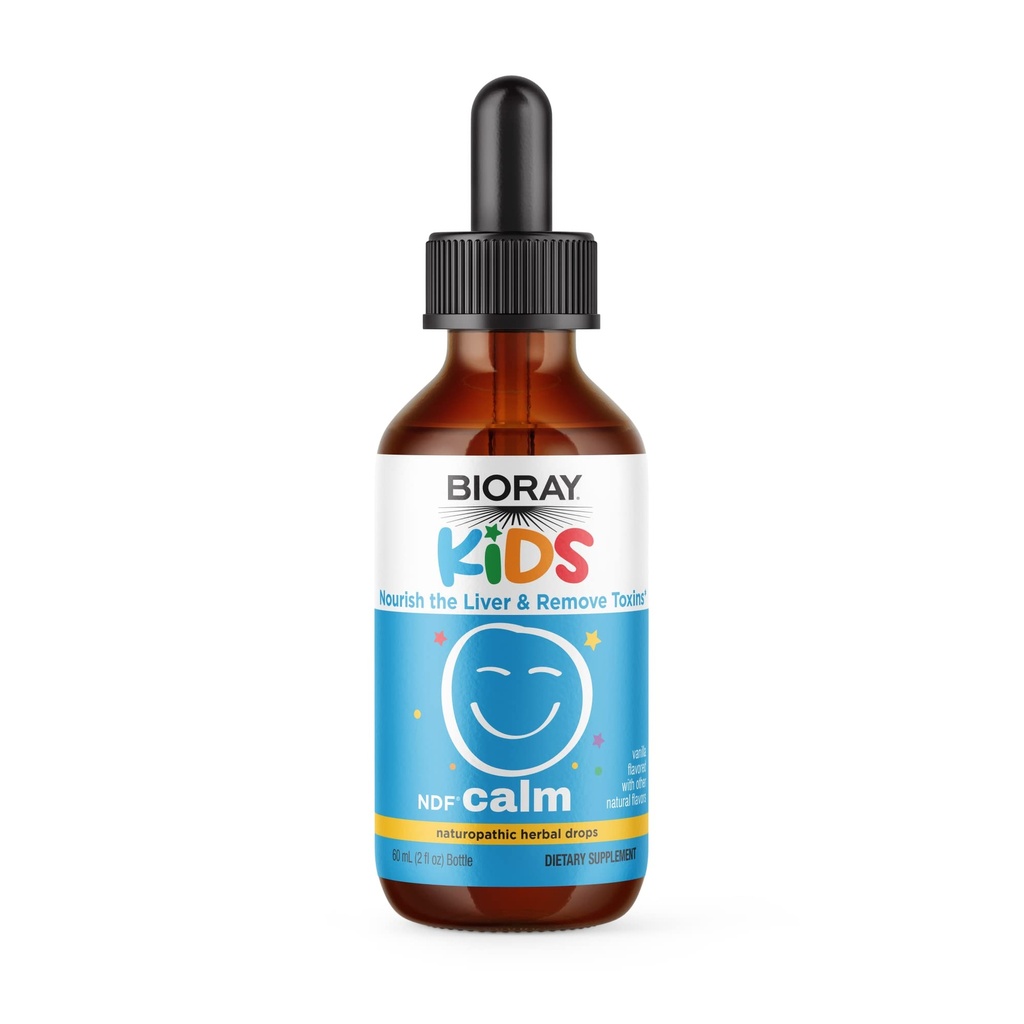 BIORAY Kids NDF Calm, Vanilla - 2 fl oz - Nourish The Liver & Remove Toxins - Non-GMO, Vegan, Gluten Free - 1-2 Mese di fornitura