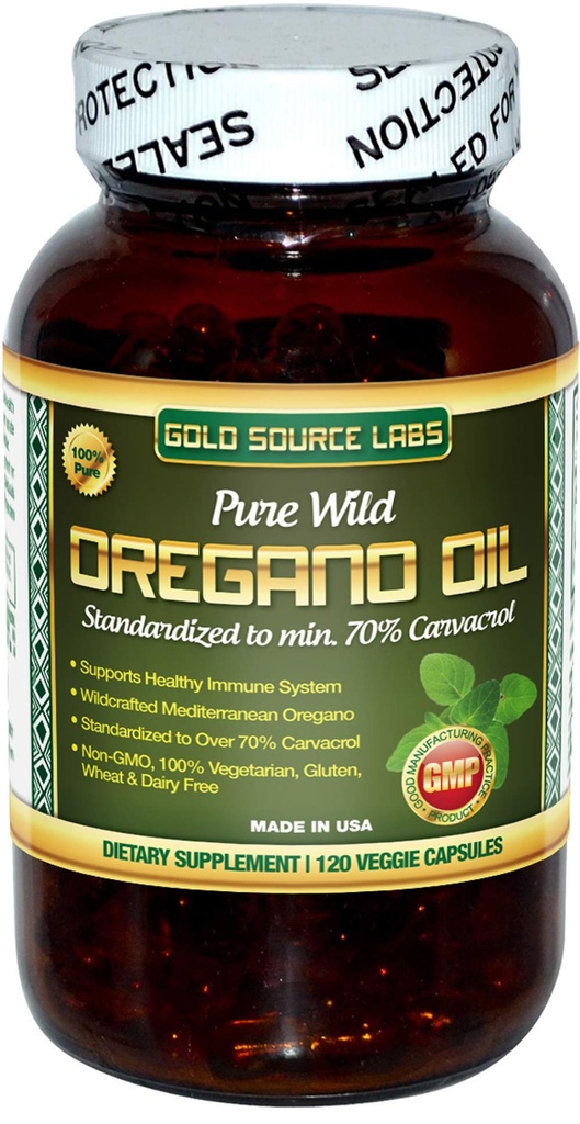 Estratto di foglie di origano selvatico - 120 Liquid Veggie Softgels - Pure Standardized Wild Oregano Leaf Extract offre 70% Carvacrol (32 mg) per la salute del sistema immunitario - Non OGM, Vegan, Gluten Free