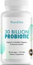 Gut Probiotic 30 miliardi di CFU con DE111® & 10 Strains - Integratore Probiotico ad alta potenza per la salute digestiva, Supporto del sistema immunitario, Assorbimento Nutriente potenziato - Non OGM, 30 capsule vegetariane