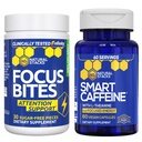 NATURAL STACKS Smart Caffeine + Focus Bites Bundle - Integratori di caffeina e paraxantina - Supporta energia e messa a fuoco* - No Jitters o Crash - 90 pezzi