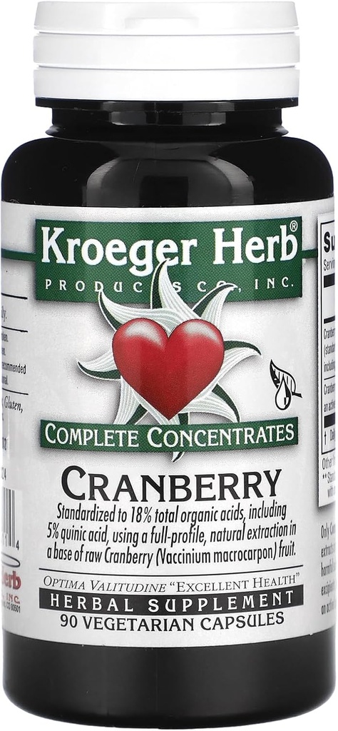 Cranberrry Concentrato completo Kroeger Herbs 90 VCaps