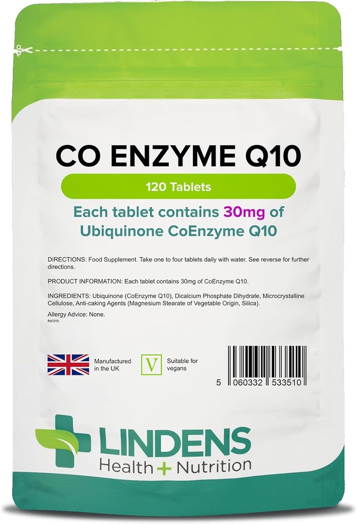 Co Enzima Q10 30mg (Co-Q10) 120 compresse di Lindens