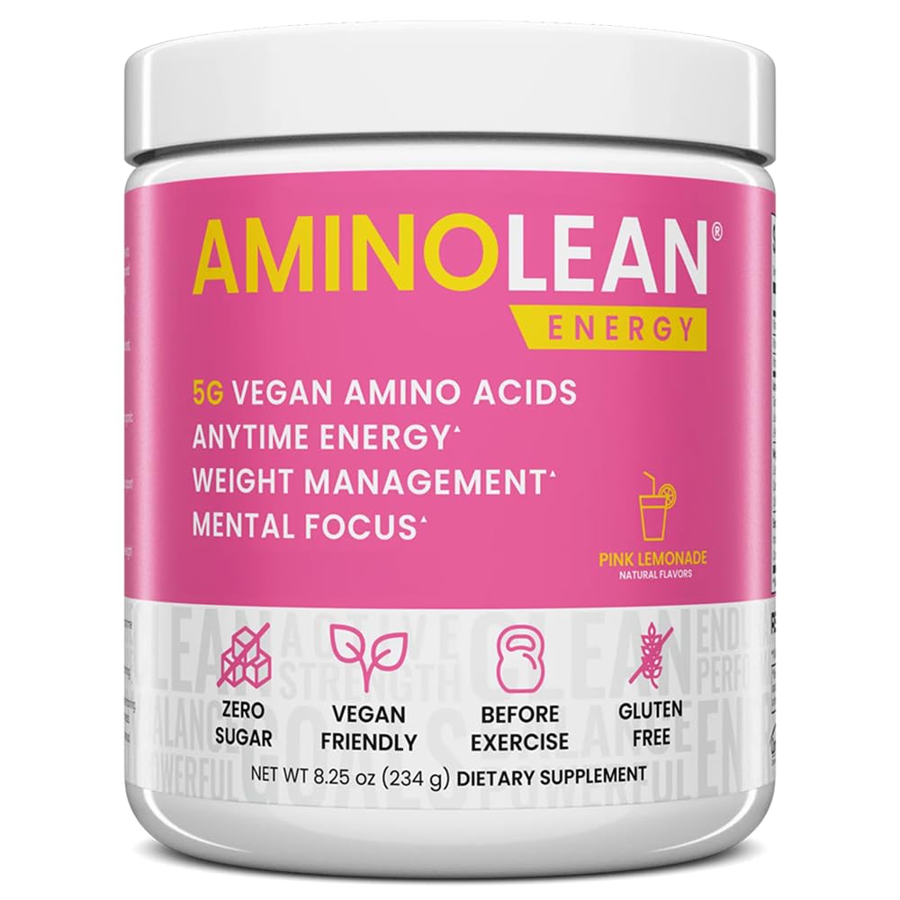 RSP NUTRITION AminoLean Pre Workout Powder, Amino Energy & Weight Management with Vegan BCAA Aminoacidi, Caffeina naturale, Preworkout Boost for Men & Women, 30 Serv, Pink Lemonade...
