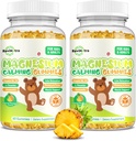 Magnesio Gummies per bambini - Magnesio Glycinate Gummies Supplemento con L-teanina, Vitamina B6, D3 per adulti e bambini, Magnesio calma per il sonno, Rilassamento, Cervello,Bones, Ananas gratis di Sugar 120ct