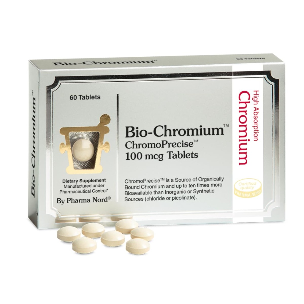 Bio-Chromium 100mcg | 10x Migliore assorbimento | Formula brevettata per la prevenzione di Cravings | ChromoPrecise Organic Chromium Supplement | Prodotto per standard farmaceutici (60)