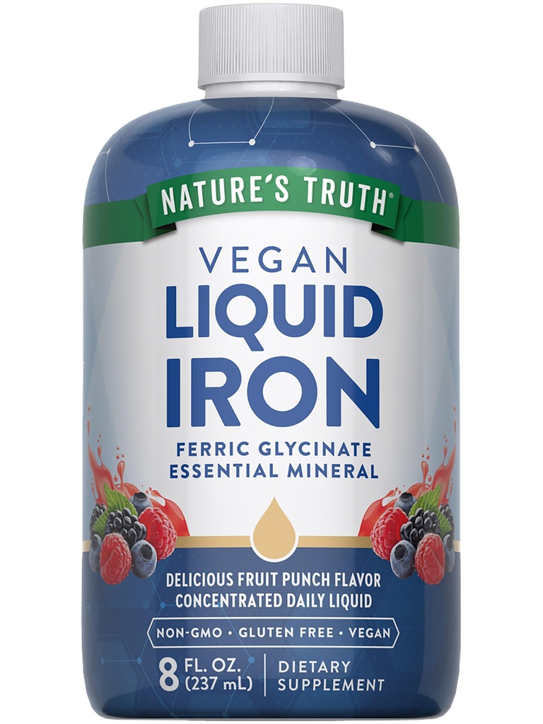 Gocce di ferro liquido di verità della natura Supplemento 18mg | Minerale essenziale | Vegan, Non OGM, Gluten Free