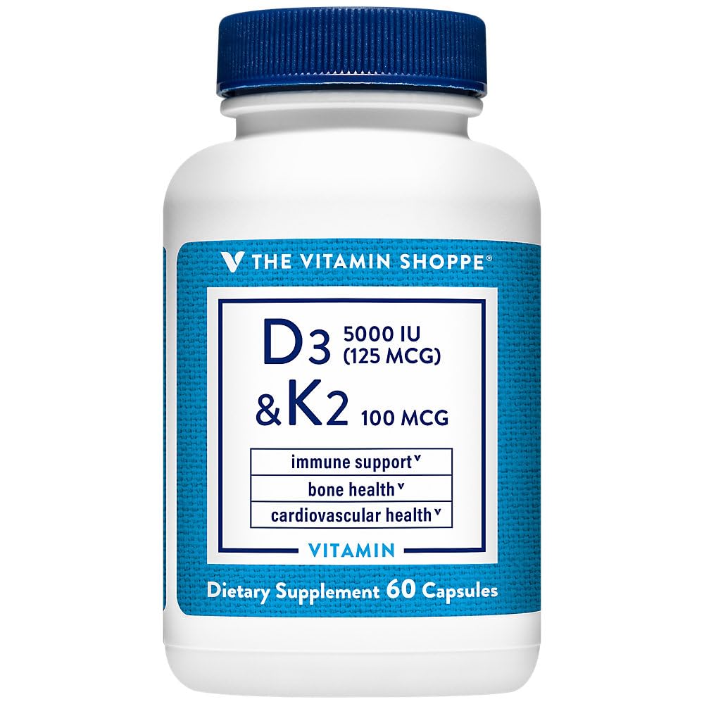 Vitamina D3 & K2 - Supporto immunitario & Bone Salute - 5000 UI (60 capsule)