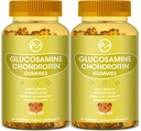 Glucosamina Condroitin Gummies con MSM - 1500mg Extra Forza per il Supporto Giunto, Supporto Immune - per Adulti, Uomini & Donne, 60 Conte, Confezione da 2