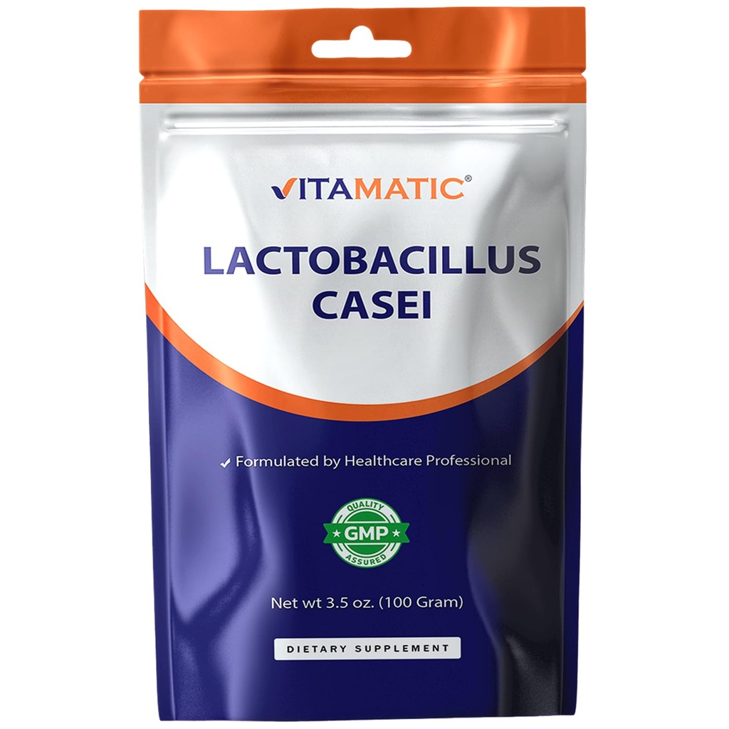 Vitamatic Lactobacillus Casei Probiotic Powder - Digestive Health Support - 100 Grammo (3.5 OZ) - 100 Serve