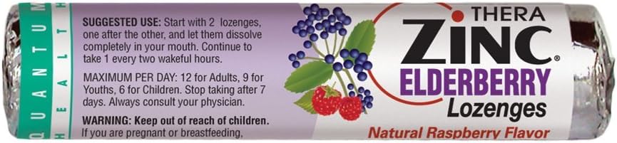 Thera Zinc Elderberry Lozenges, 14 Conte (Pacchetto di 12)
