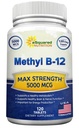 Vitamina B12-5000 MCG Integratore con Methylcobalamin (metil B-12) - Max Strength Vitamin B 12 Supporto per aiutare a migliorare l'energia naturale, Benefit cervello e funzione cardiaca - 120 compresse