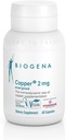 Biogena Copper 2 mg Energizzato - in La forma di Citrato facilmente assorbita e ben tollerata - 60 capsule