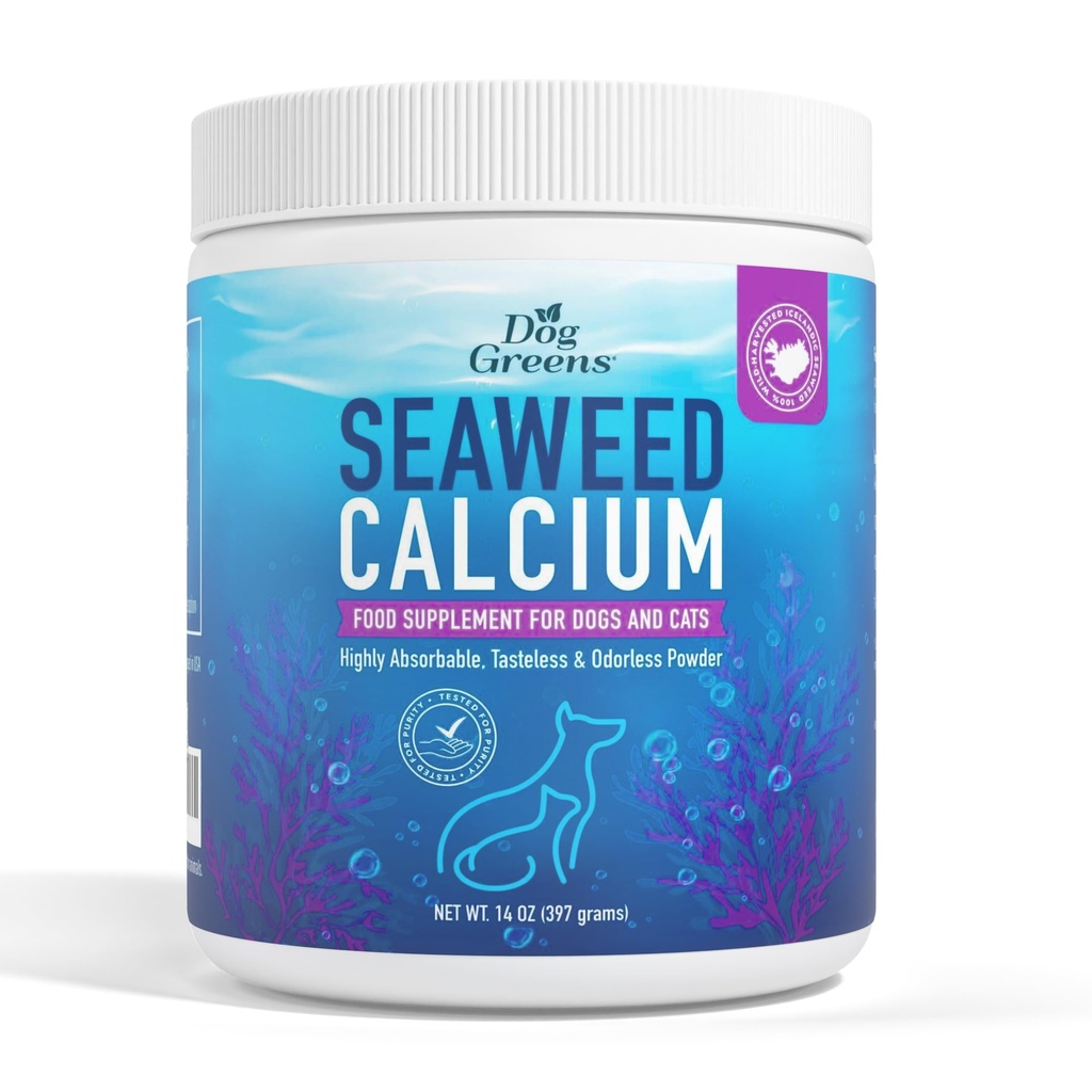 Calcium delle alghe marine per animali domestici, Vet Raccomandato, Testato per la purezza, 14 once, Ex Best Seaweed Calcium della natura, 1 confezione