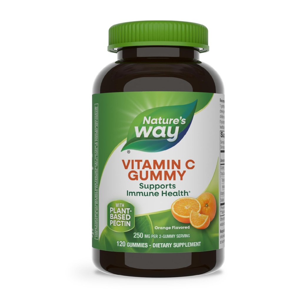 Via della natura Vitamina C Gummies, Sostegno Immune Salute*, Antiossidante, 250 mg per 2-gummy Serving, Vitamine gommose, Aroma arancione, 120 Gummie
