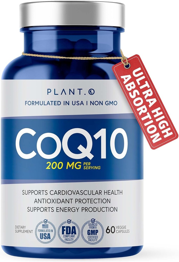 CoQ10 200mg Softgels ǀ Premium Rapid Release Coenzyme Q10 ǀ Supplemento al cuore, Produzione di energia, Supporto immunitario ǀ 60 capsule liquide
