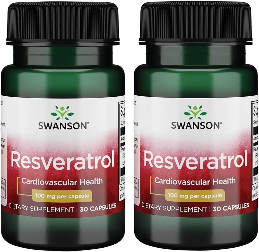 Swanson Resveratrolo 100 100 Milligrammi 30 capsule (2 Confezione)