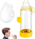 Spacer portatile per neonati, bambini e adulti - Anti-Static - Design portatile per casa, scuola e viaggio - Maschera in silicone morbido - Nessi OTC Spacer - Facile da pulire (adulto giallo)