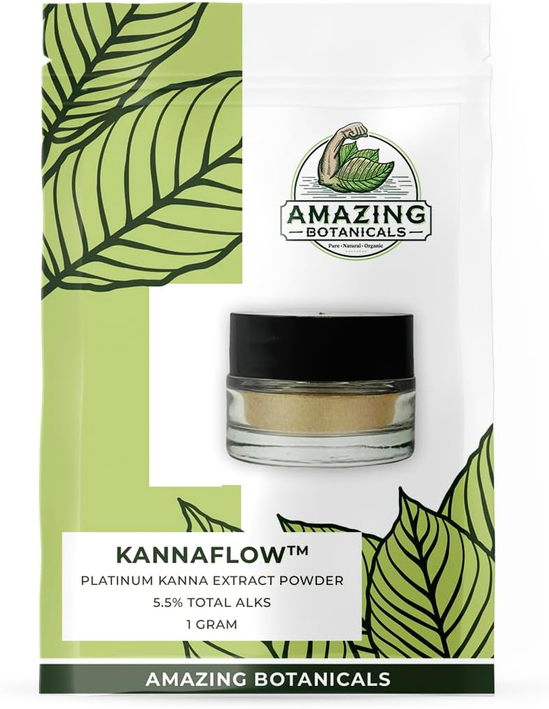 Polvere di estratto di Kanna, Estratto di totuosum di scheletrico raffinato di laboratorio Premium | 5,5% Alcaloidi attivi, 80% Mesembrina - 25 mg Estratto ricco di alcaloidi - Include dosaggio Spoon - (1 Gram) 40 porzioni