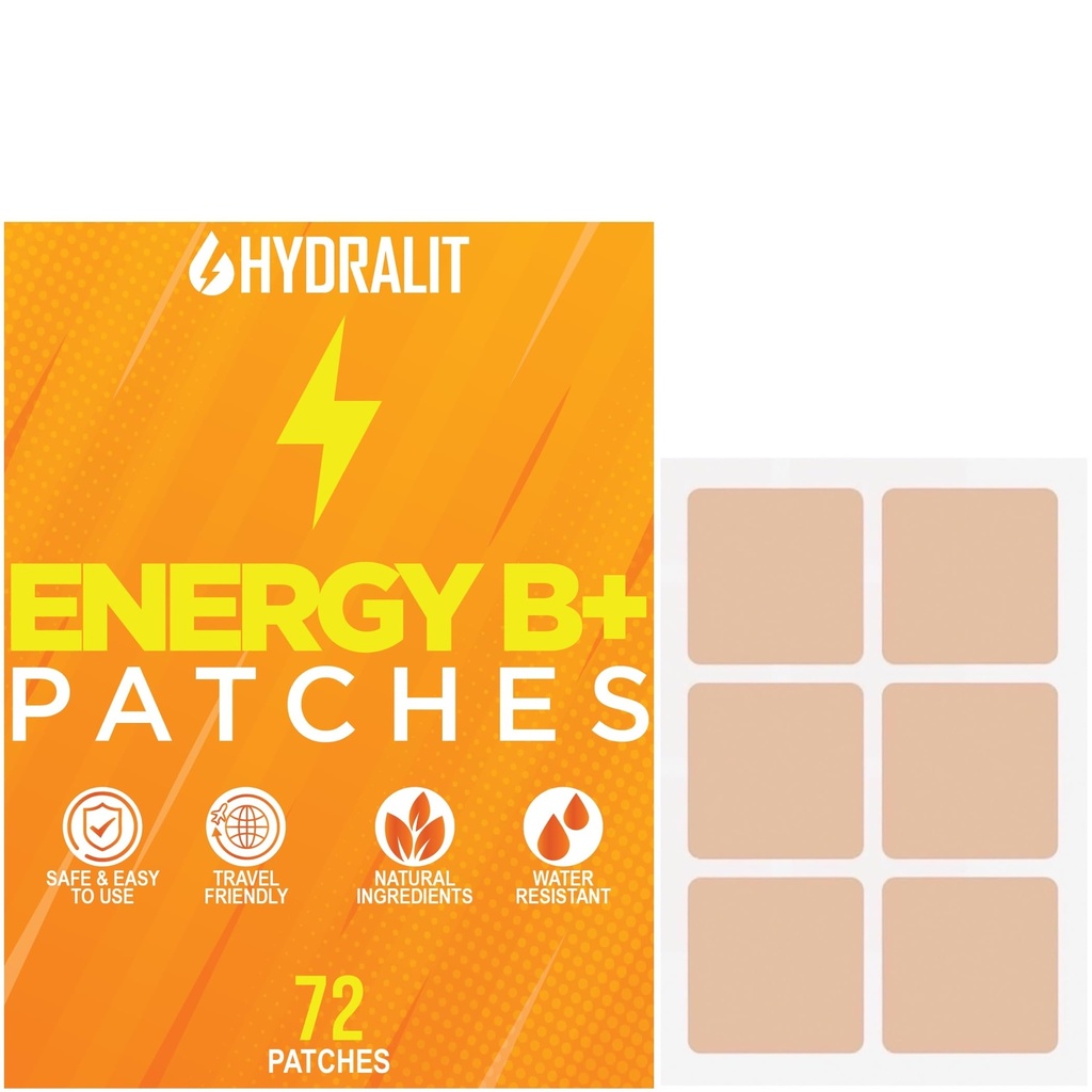Patch di energia per gli adulti Uomo Donne Topical Daily Wellness Awake B12 Patches Sustained ingredienti naturali Boost Time-Released Formula Long-Lasting Skin Travel Friendly 72 Pack